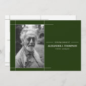 愛する記憶の葬儀で緑と白をフォレスト サンキューカード (正面/裏面)