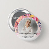 愛する記憶の葬儀の明るいフローラ写真 缶バッジ (正面&裏面)