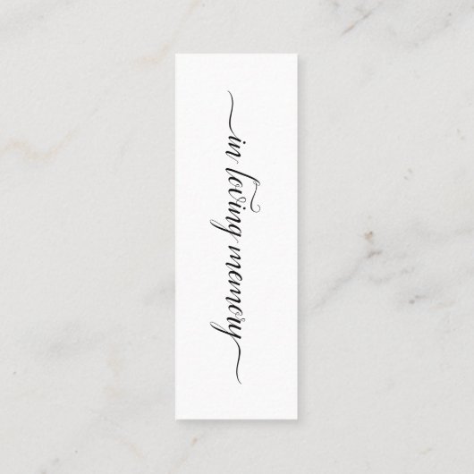 愛する記憶の葬儀ギフト/好意ブックマーク最小 スキニー名刺 (裏面)