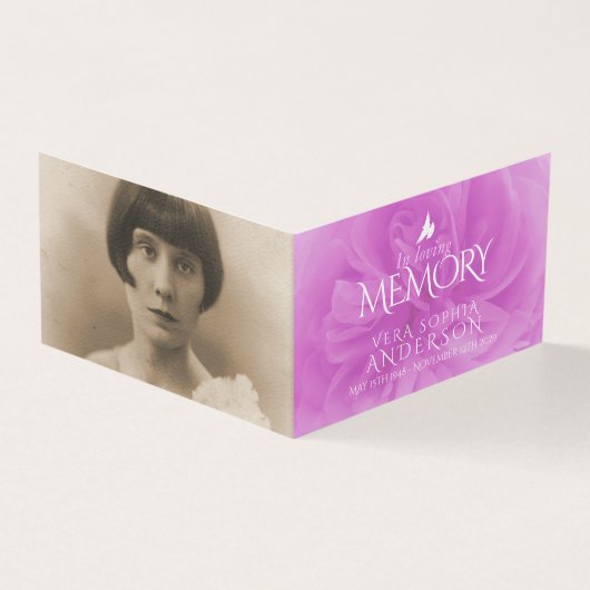 愛する記憶の葬儀バラ祈りの言葉/詩カード (外部)