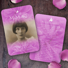 愛する記憶の葬儀バラ祈りの言葉/詩カード