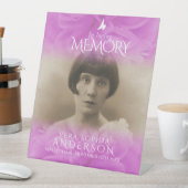 愛する記憶の葬儀バラ紫ピンク 台座サイン (インサイチュ)