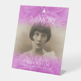 愛する記憶の葬儀バラ紫ピンク 台座サイン