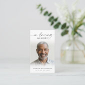 愛する記憶の葬儀フォトモダン祈りの言葉カード 名刺 (スタンド正面)