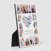 愛する記憶の蝶のハート フォト コラージュ フォトプラーク (側面)