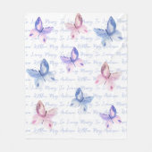 愛する記憶の蝶のモノグラムの献上品 フリースブランケット (正面)