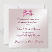 愛する記憶の記念にピンクのバラの十字架 招待状 (裏面)