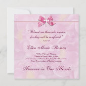 愛する記憶の記念にピンクのバラの十字架 招待状 (裏面)