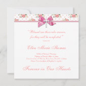 愛する記憶の記念にピンクのバラの十字架 招待状 (裏面)