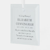 愛する記憶の記念のモダンシンプル ガラスオーナメント (正面左)