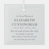 愛する記憶の記念のモダンシンプル ガラスオーナメント (正面)