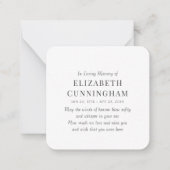 愛する記憶の記念のモダンシンプル ノートカード (正面)