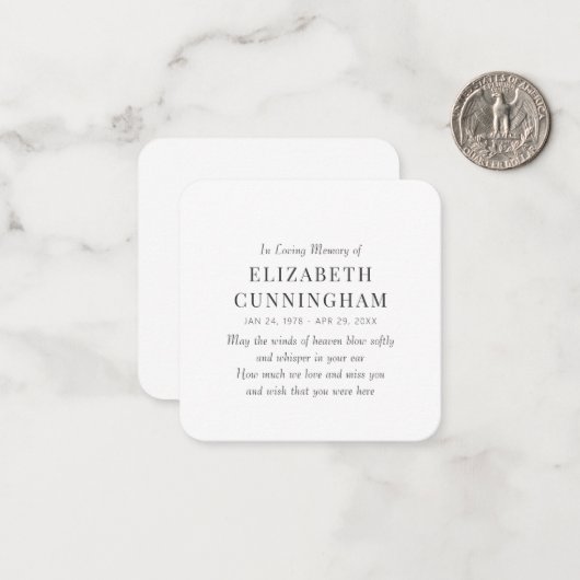 愛する記憶の記念のモダンシンプル ノートカード (正面/裏面インサイチュ)