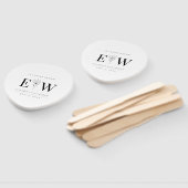 愛する記憶の記念のモノグラムモダンの葉で ハンドファン (組立なし)