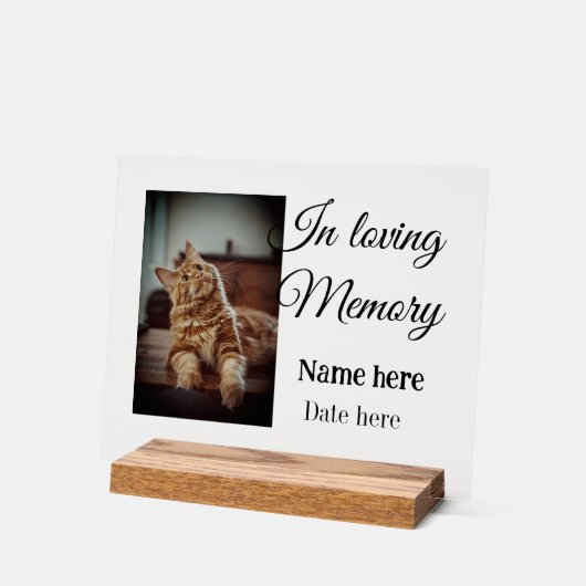 愛する記憶の記念の記念にペット名を追加 アクリルサイン (傾斜)