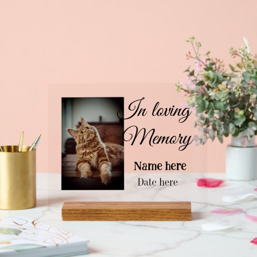 愛する記憶の記念の記念にペット名を追加 アクリルサイン (ウェディング)