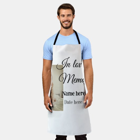 愛する記憶の記念の記念にペット名を追加 エプロン (着用した状態)