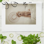 愛する記憶の記念の記念にペット名を追加 キッチンタオル (折り畳み)