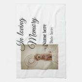 愛する記憶の記念の記念にペット名を追加 キッチンタオル (縦)