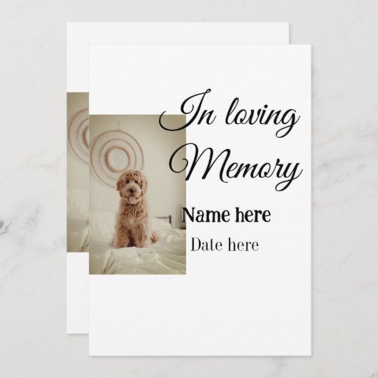 愛する記憶の記念の記念にペット名を追加 シーズンカード (正面/裏面)