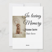 愛する記憶の記念の記念にペット名を追加 シーズンカード (裏面)