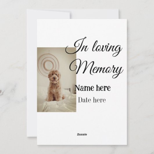 愛する記憶の記念の記念にペット名を追加 シーズンカード (裏面)