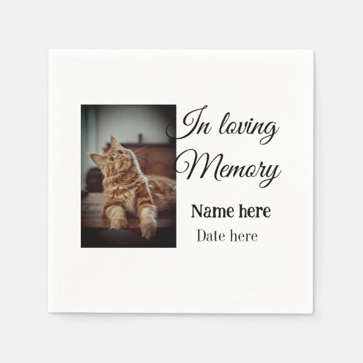 愛する記憶の記念の記念にペット名を追加 スタンダードカクテルナプキン (正面)