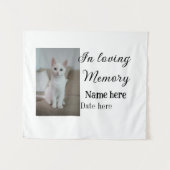 愛する記憶の記念の記念にペット名を追加 タペストリー (正面(横))