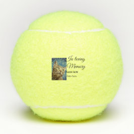 愛する記憶の記念の記念にペット名を追加 テニスボール