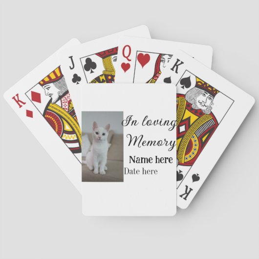 愛する記憶の記念の記念にペット名を追加 トランプ (裏面)