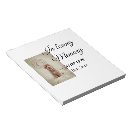 愛する記憶の記念の記念にペット名を追加 ノートパッド (アングル)