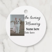 愛する記憶の記念の記念にペット名を追加 フェイバータグ (裏面)