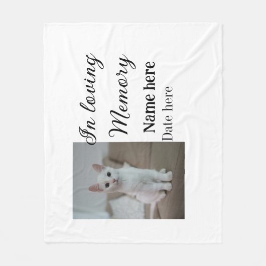 愛する記憶の記念の記念にペット名を追加 フリースブランケット (正面)
