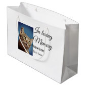 愛する記憶の記念の記念にペット名を追加 ラージペーパーバッグ (裏面アングル)