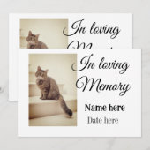 愛する記憶の記念の記念にペット名を追加 招待状 (正面/裏面)