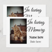 愛する記憶の記念の記念にペット名を追加 招待状 (正面/裏面)