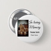 愛する記憶の記念の記念にペット名を追加 缶バッジ (正面&裏面)