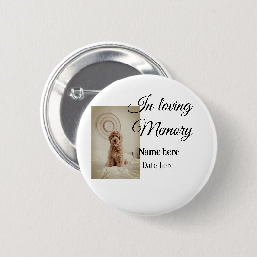 愛する記憶の記念の記念にペット名を追加 缶バッジ (正面&裏面)