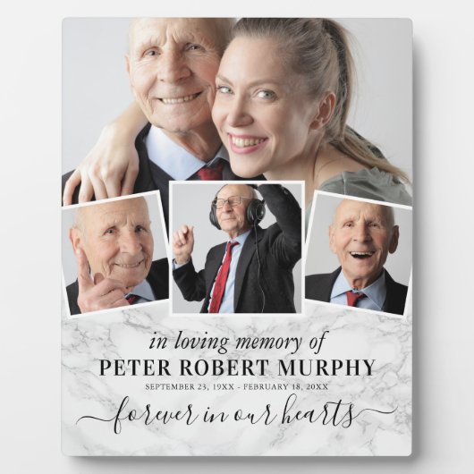 愛する記憶の記念写真大理石 フォトプラーク (正面)