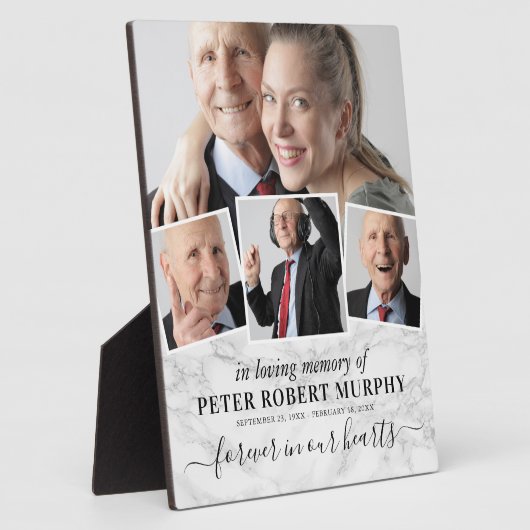 愛する記憶の記念写真大理石 フォトプラーク (側面)