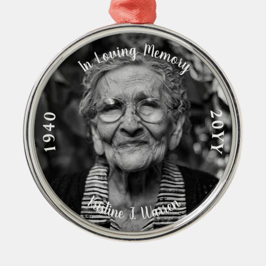 愛する記憶の記念撮影誕生死の金属 メタルオーナメント (正面)