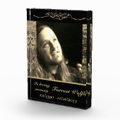 愛する記憶の記念記念金ゴールド大理石 フォトブロック (右)