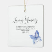 愛する記憶の記念贈り物に青い蝶 セラミックオーナメント (左)