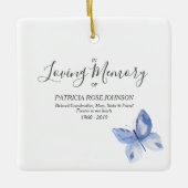 愛する記憶の記念贈り物に青い蝶 セラミックオーナメント (正面)