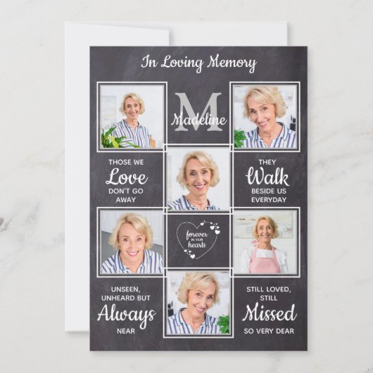 愛する記憶の記憶の写真葬儀悔やみや弔慰 サンキューカード (正面)