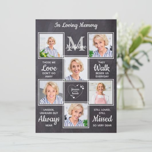 愛する記憶の記憶の写真葬儀悔やみや弔慰 サンキューカード (スタンド正面)