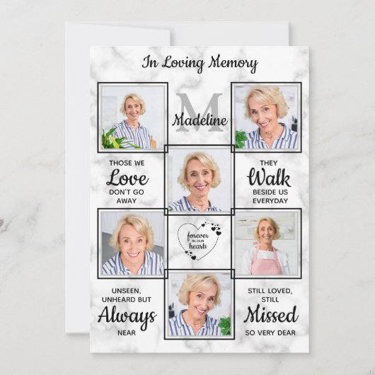 愛する記憶の記憶フォト悔やみや弔慰葬儀 サンキューカード (正面)