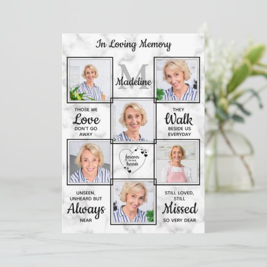 愛する記憶の記憶フォト悔やみや弔慰葬儀 サンキューカード (スタンド正面)