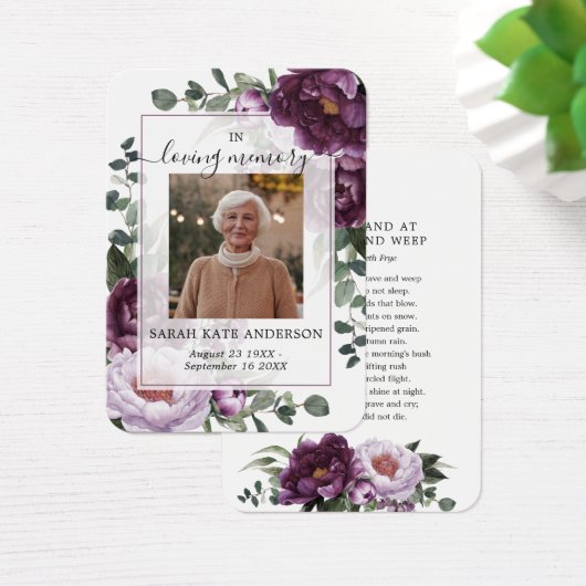 愛する記憶の詩カードの梅の牡丹の葬儀 (デスク)