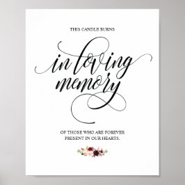 愛する記憶の追悼キャンドル 燃え続けるサイン ポスター